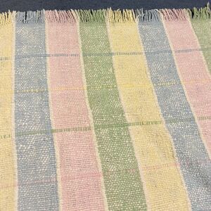 Vtg Carters Baby blanket 100% cotton 37x 36 inches Pastel plaid pattern